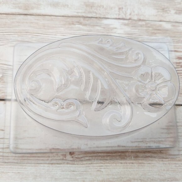 Soap Mold Floral Plastic with Lid Individual Oval Bar Soap Making Supply Package - Picture 6 of 7